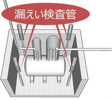 漏えい検査管は、4つ以上必要！