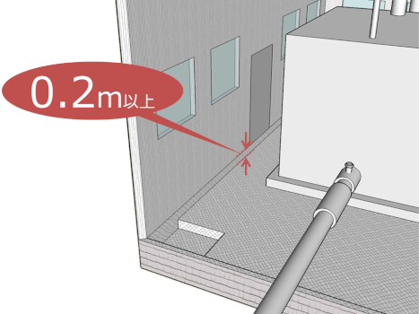 敷居を高くして危険物の流出を防ぐ。 敷居を高くして危険物の流出を防ぐ。