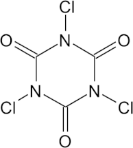 三塩素化イソシアヌル酸の構造式