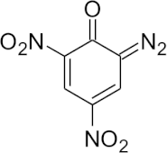 ジアゾジニトロフェノール（DDNP）の構造式
